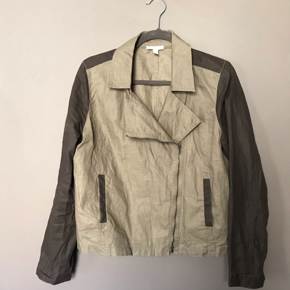 Eileen Fisher Women's Green Linen Jacket Large